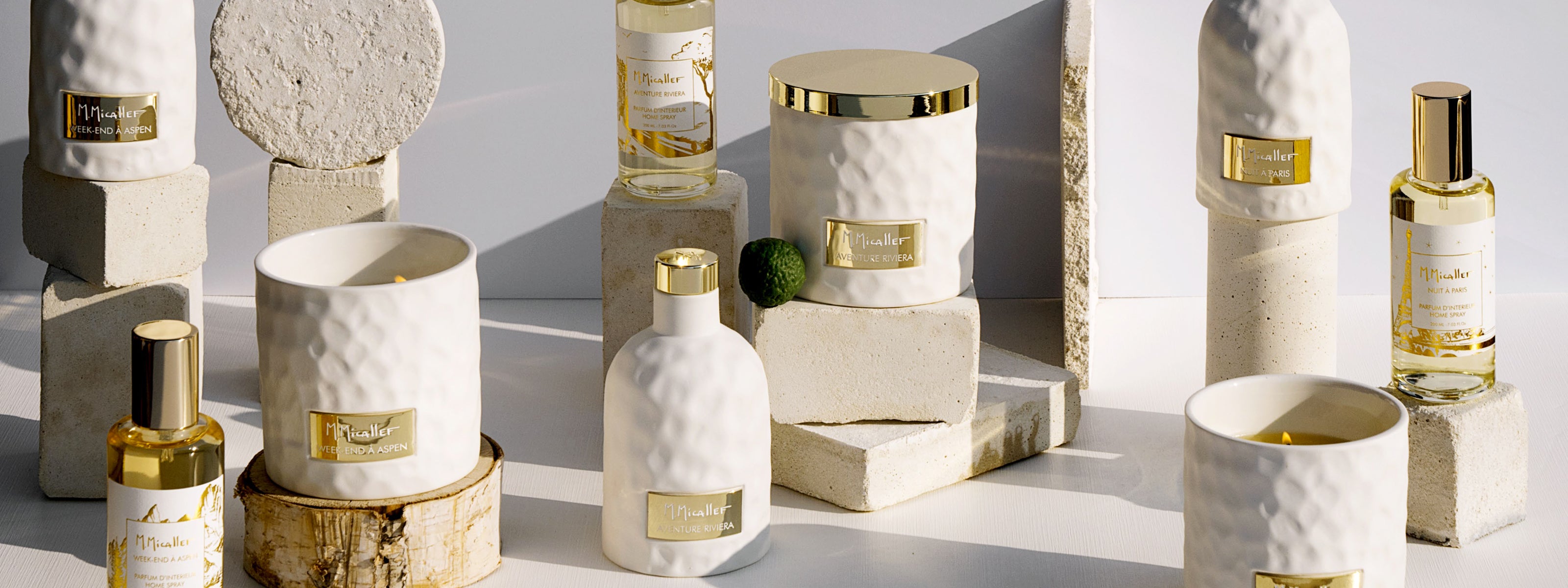 Bougies, diffuseurs et home sprays de la collection Maison M.Micallef